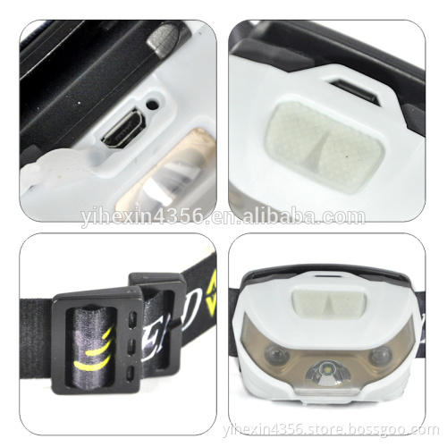 Wholesale Headlight Camping Dual Light Source Led USB Rechargeable Headlamp